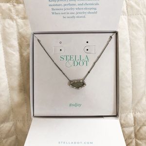 Stella & Dot Collector's Box Pave Stone Pendant